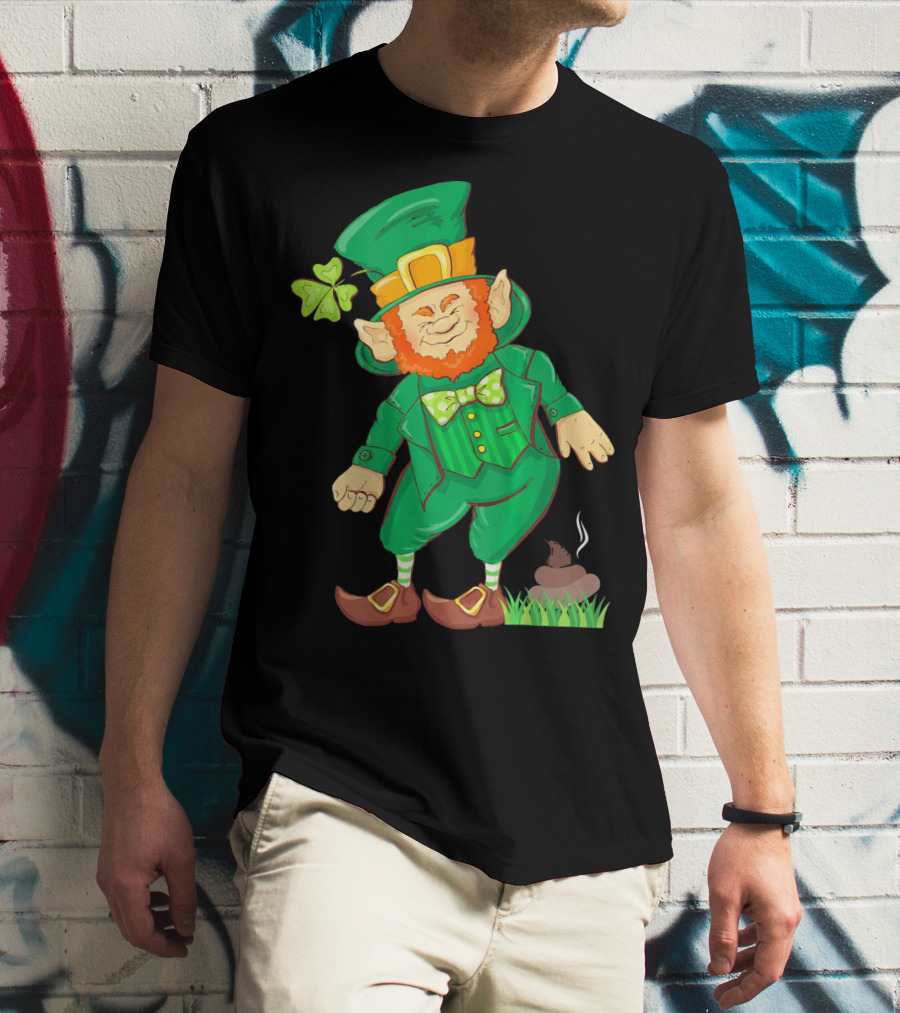 St Paddy Pooping Leprechaun Funny Saint Patrick's Day Humor T-Shirt