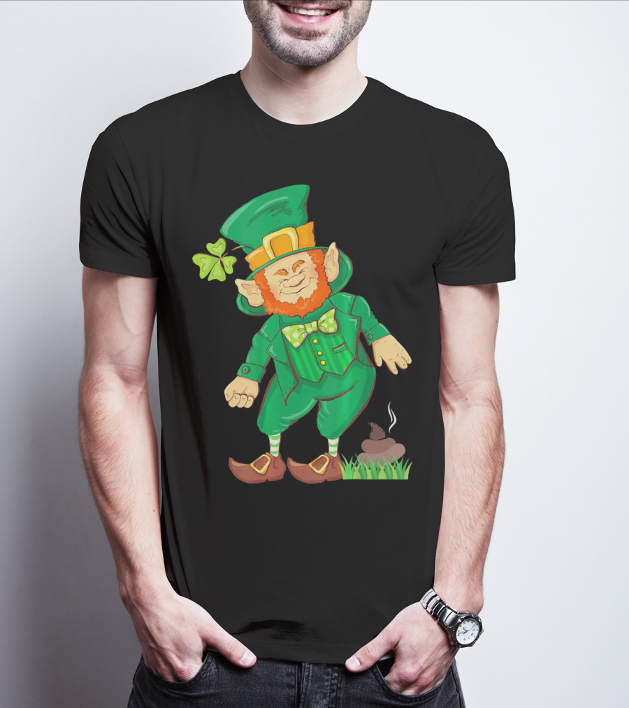 St Paddy Pooping Leprechaun Funny Saint Patrick's Day Humor T-Shirt