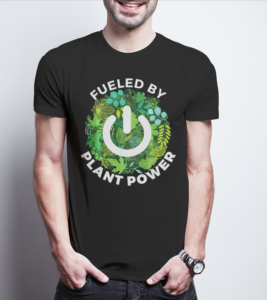 Fueled By Plant Power Eco Energy Symbol Vegetarian T-Shirt