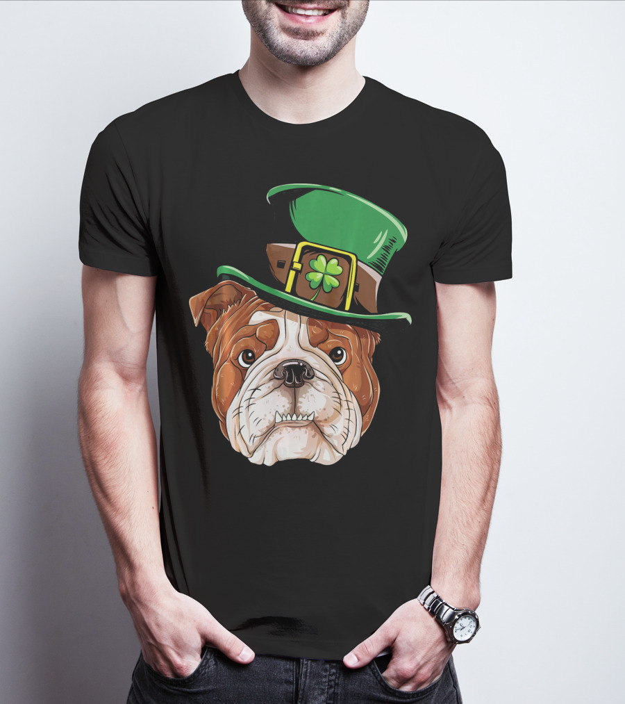 English Bulldog St. Patrick's Day Hat T-Shirt