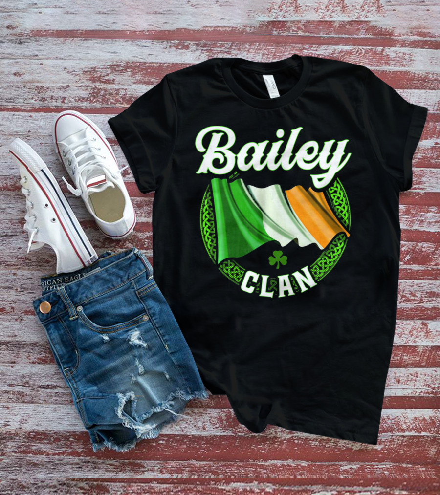 Bailey Clan Irish Flag Shamrock T-Shirt
