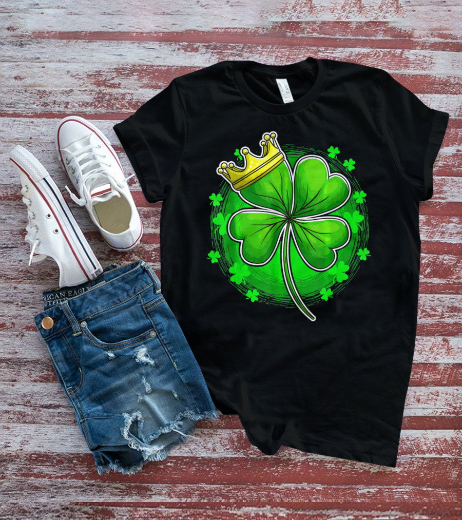 Irish King Queen Shamrock Crown St Patrick's Day Clover T-Shirt