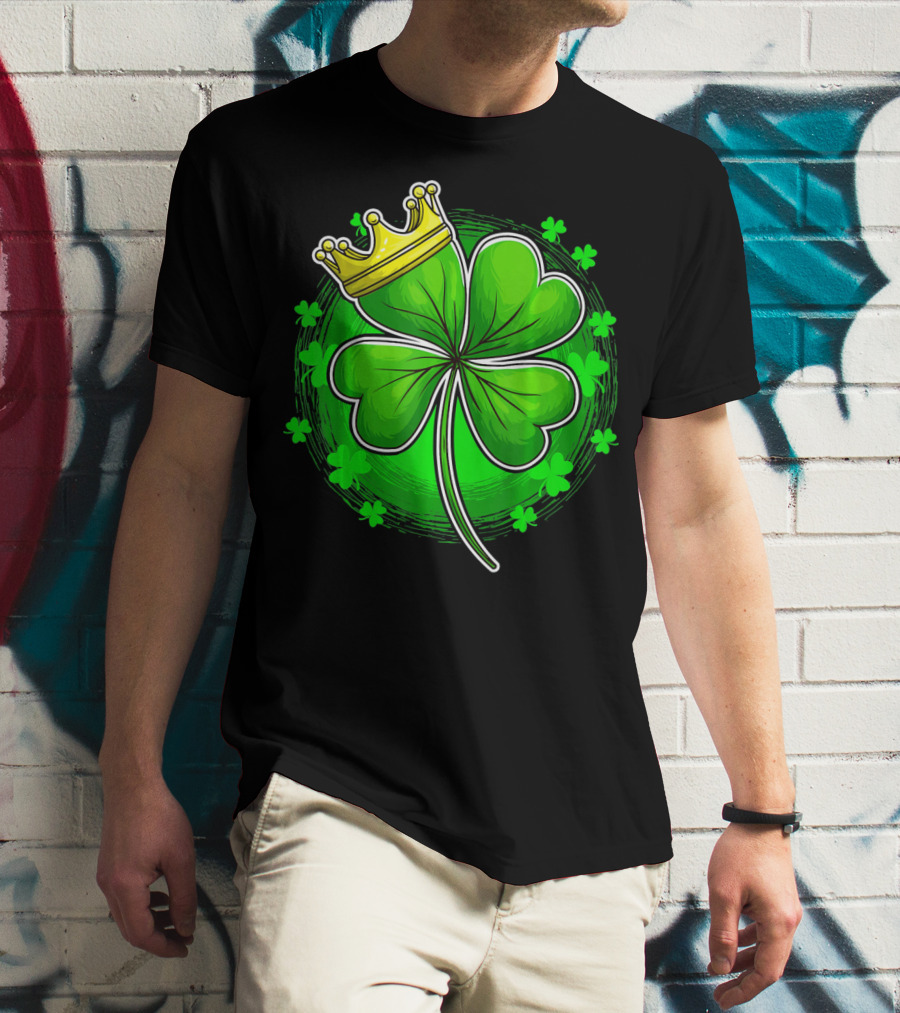 Irish King Queen Shamrock Crown St Patrick's Day Clover T-Shirt