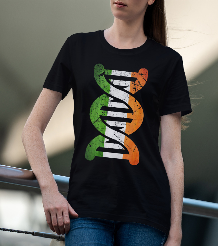 Irish Flag DNA Symbol Heritage T-Shirt