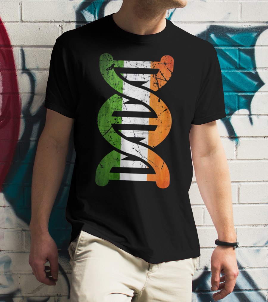 Irish Flag DNA Symbol Heritage T-Shirt
