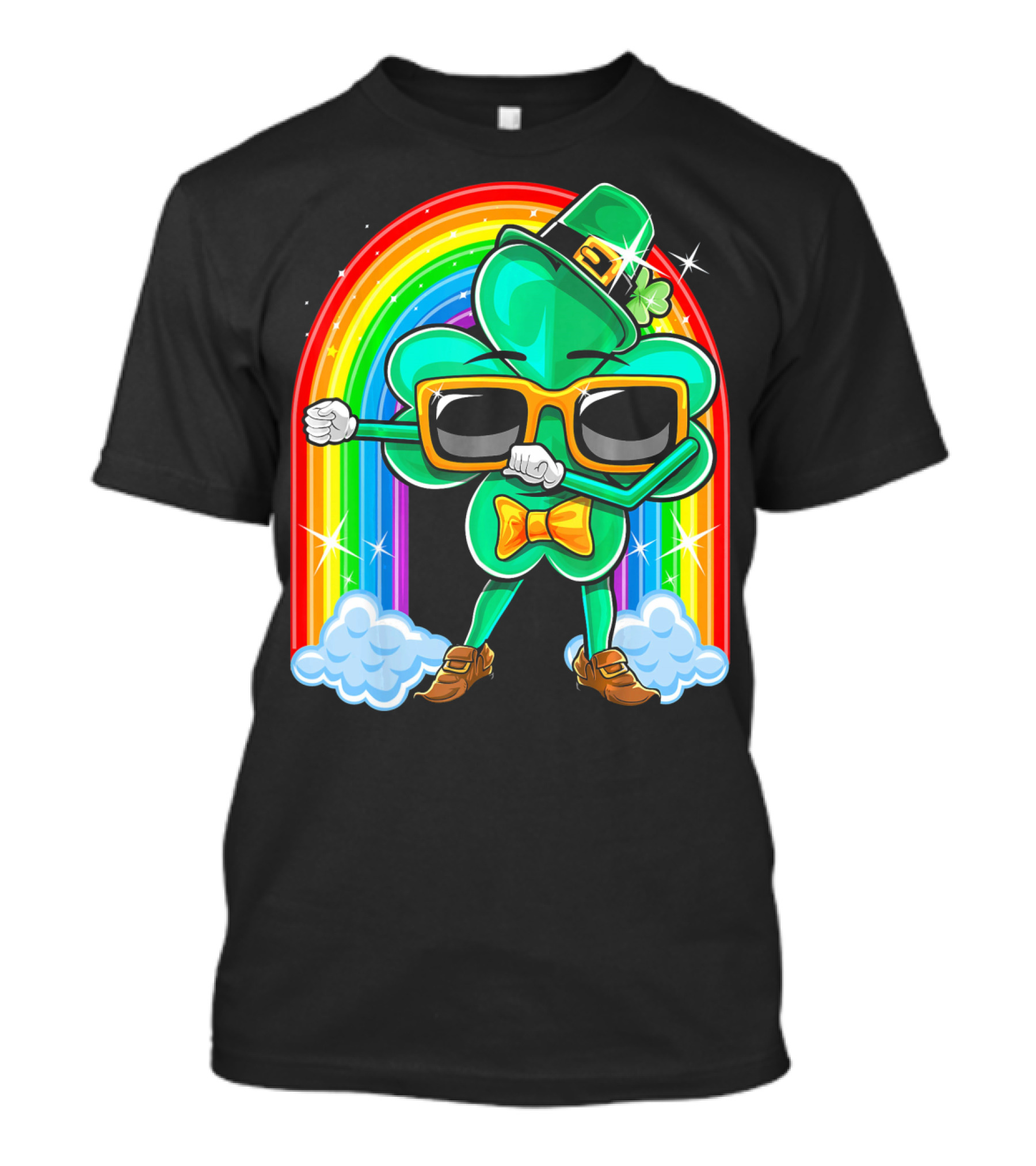 Flossing Shamrock St. Patricks Day Rainbow T-Shirt