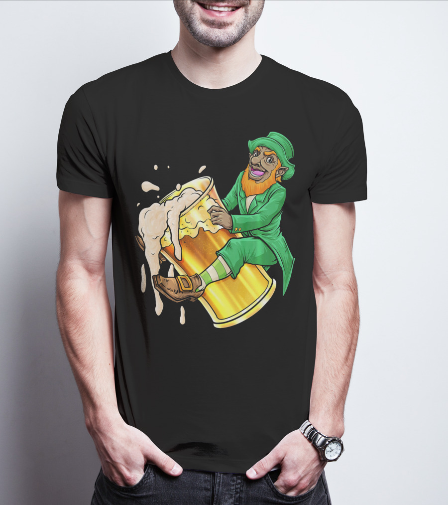 Black Leprechaun Beer African Amer T-Shirt