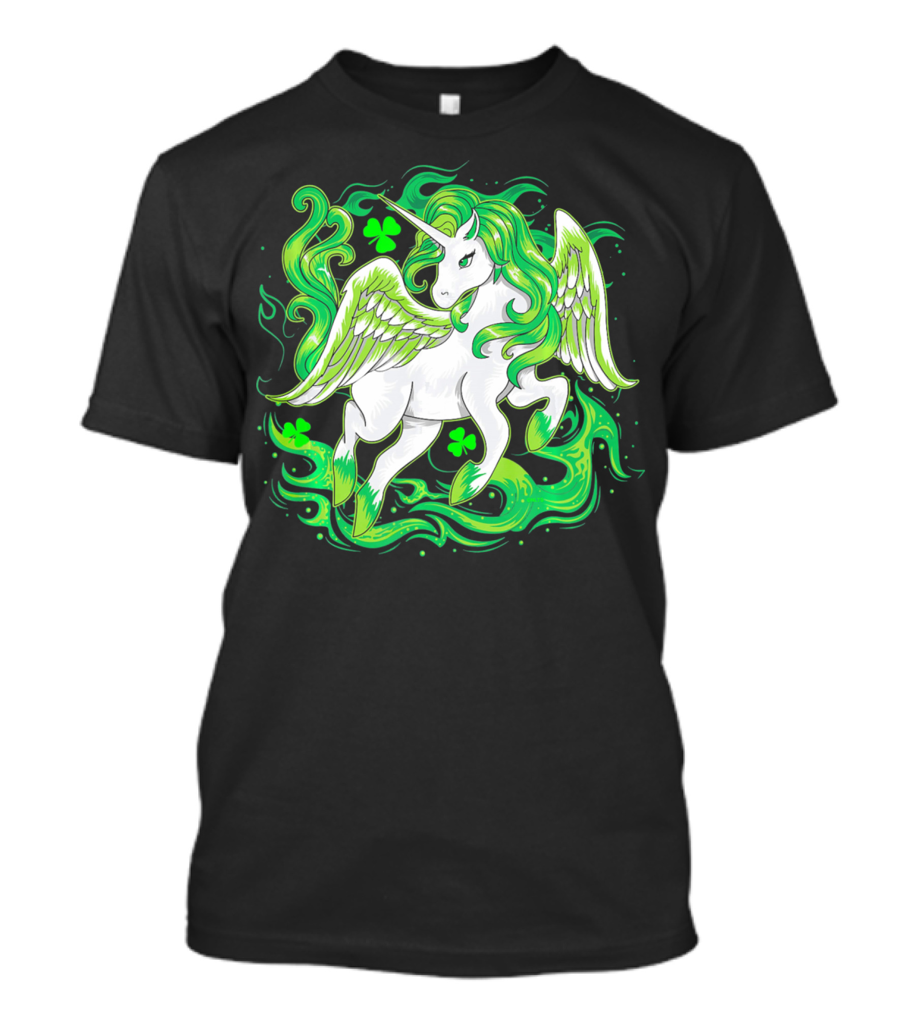 Irish Unicorn With Shamrocks Saint Patrick's Day Humor T-Shirt