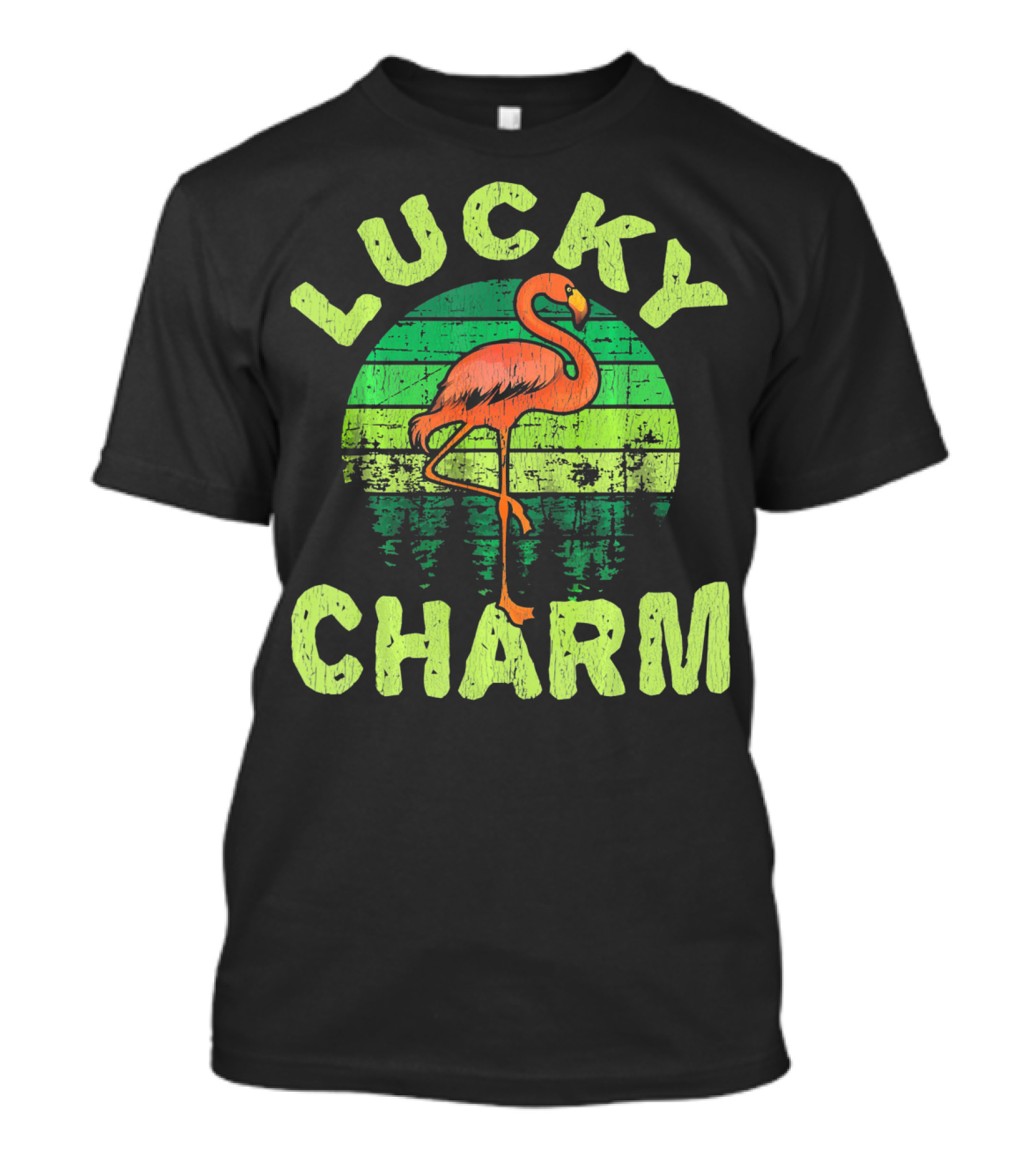 Lucky Charm Flamingo Vintage Bird Lovers T-Shirt