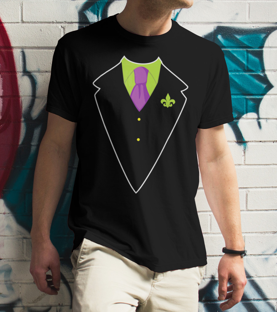 Mardi Gras Fat Tuesday Costume With Fleur-de-Lis Suit T-Shirt