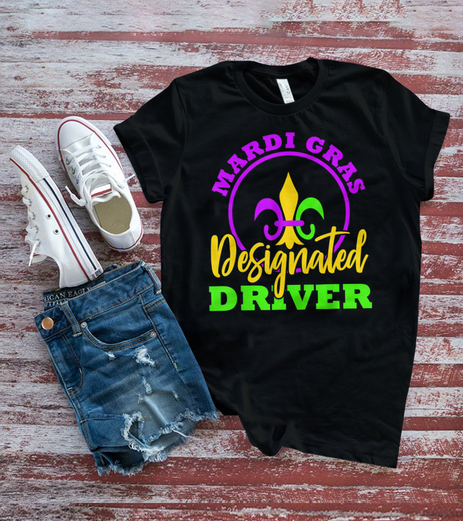 Mardi Gras Designated Driver Fleur-de-Lis T-Shirt
