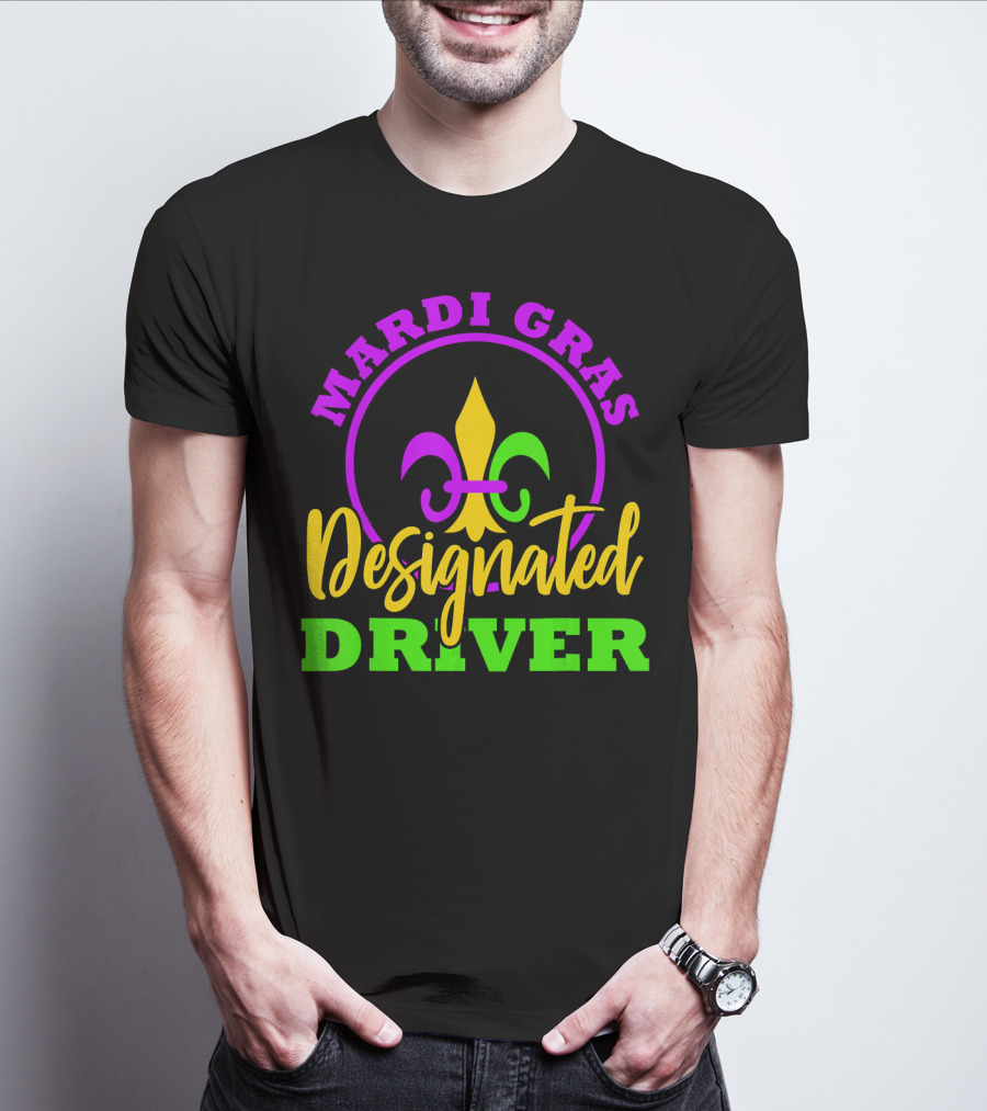 Mardi Gras Designated Driver Fleur-de-Lis T-Shirt