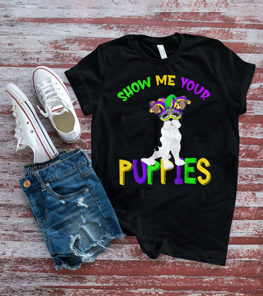Show Me Your Puppies French Bulldogs Jester Hat T-Shirt