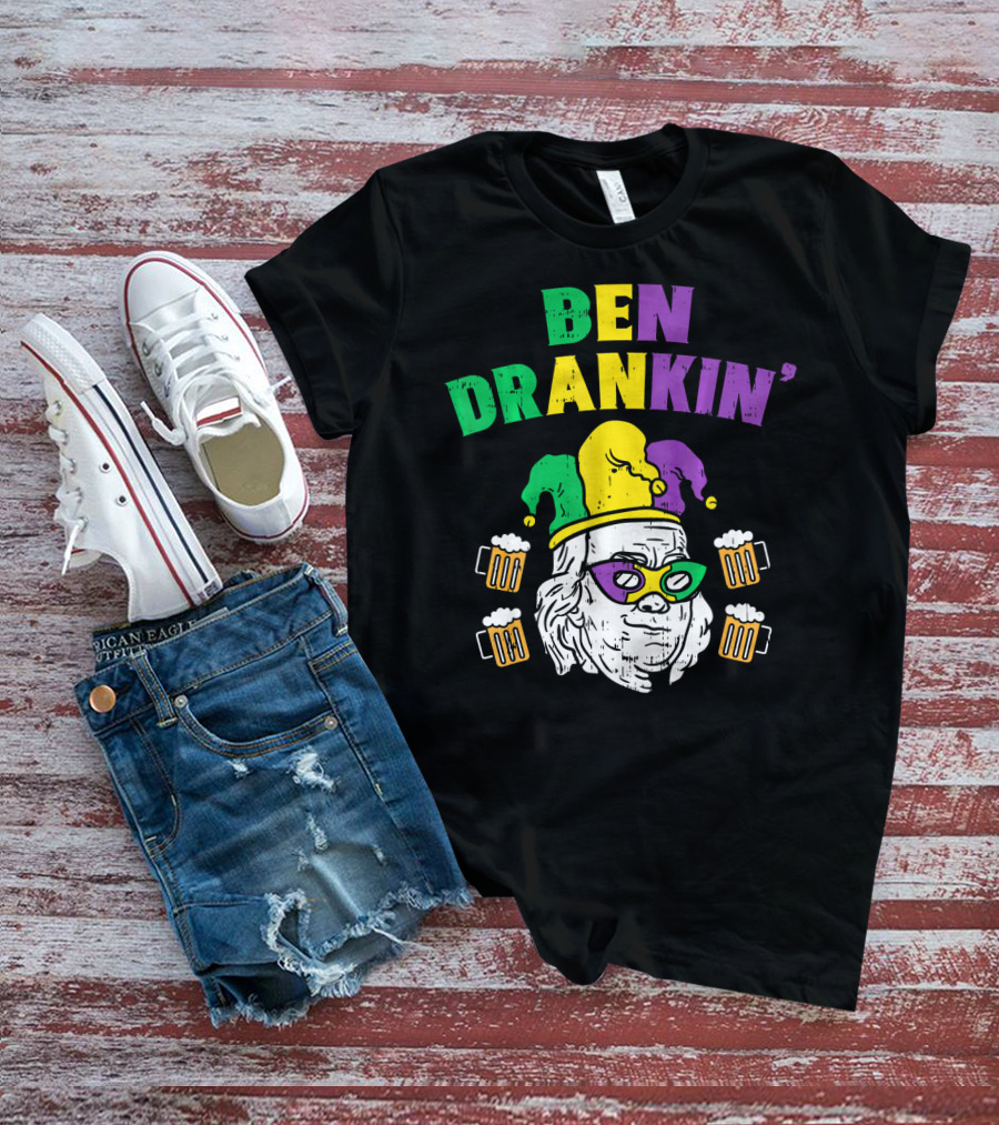 Ben Drankin' Franklin Jester Mask Beer Mugs T-Shirt