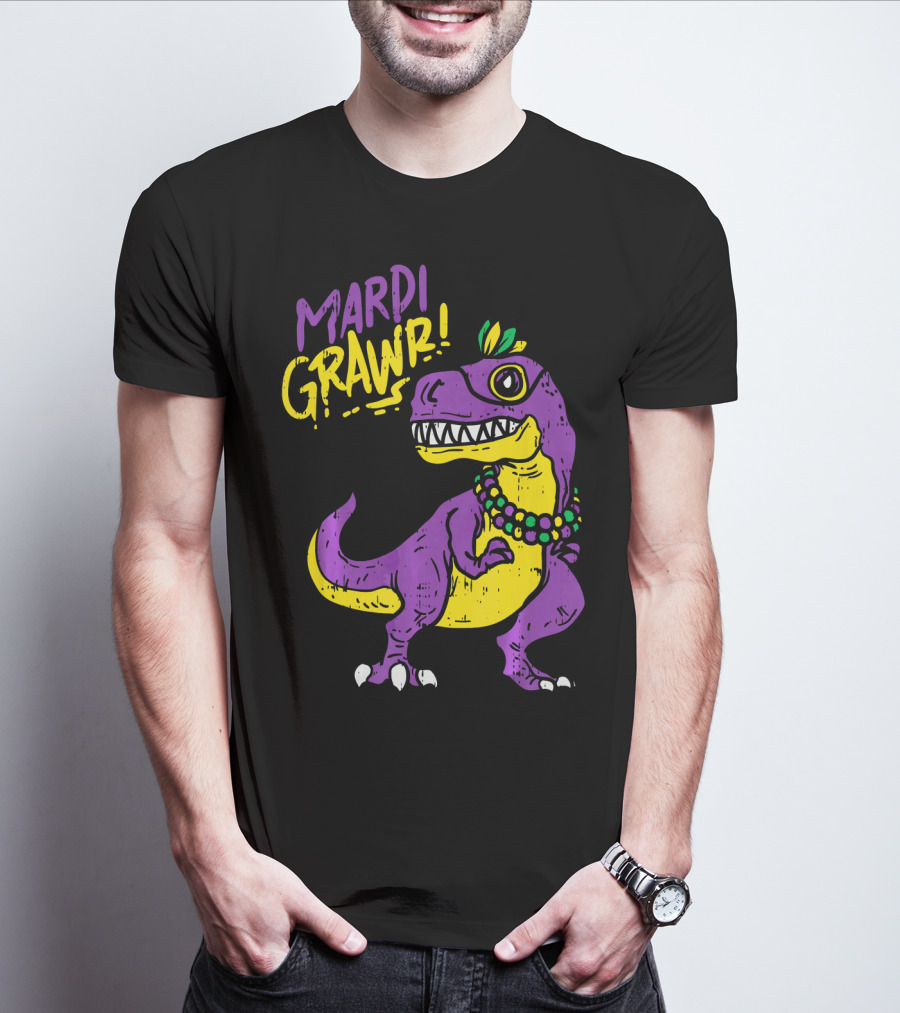 Mardi Grawr Rex Dinosaur Dino Mardi Grawr T-Shirt