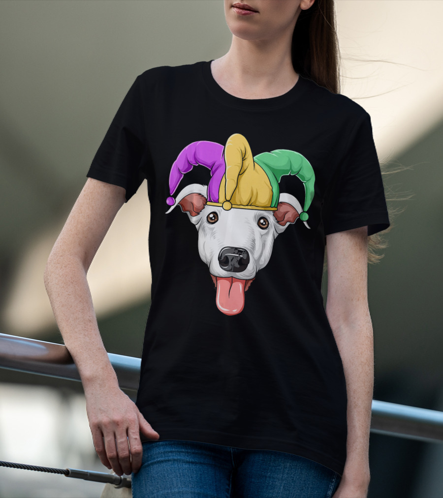 Mardi Gras Greyhound Carnival Jester Hat T-Shirt