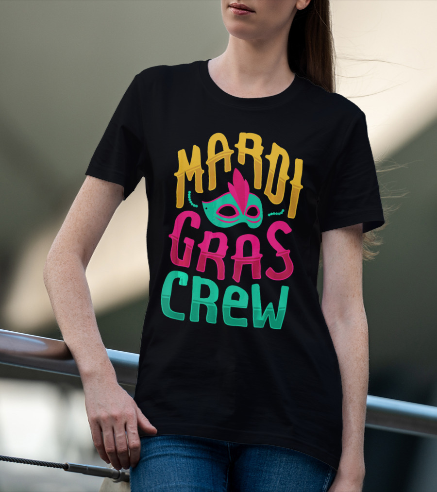 Mardi Gras Crew Carnival Mask Nola Party T-Shirt