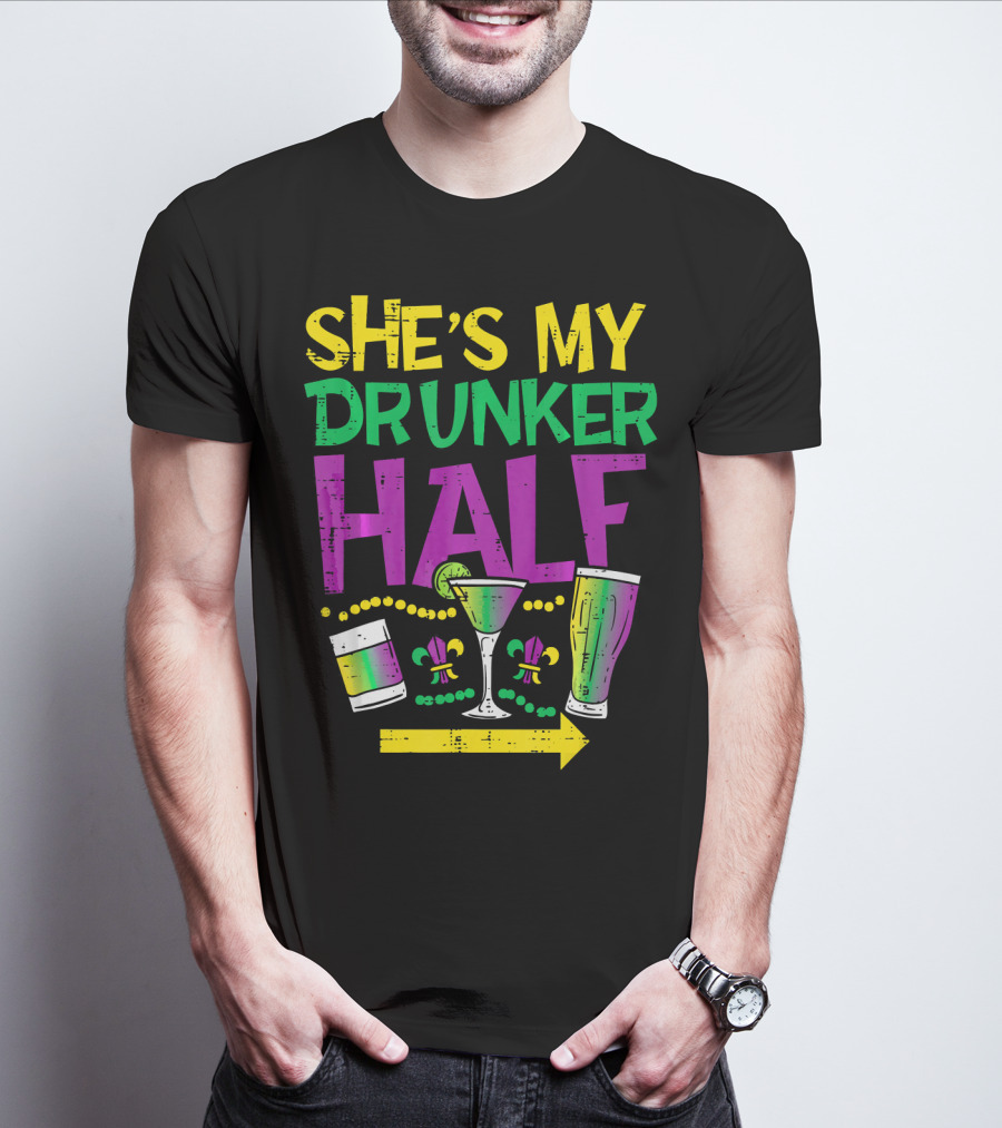 She's My Drunker Half Couple Matching Drink Icons T-Shirt