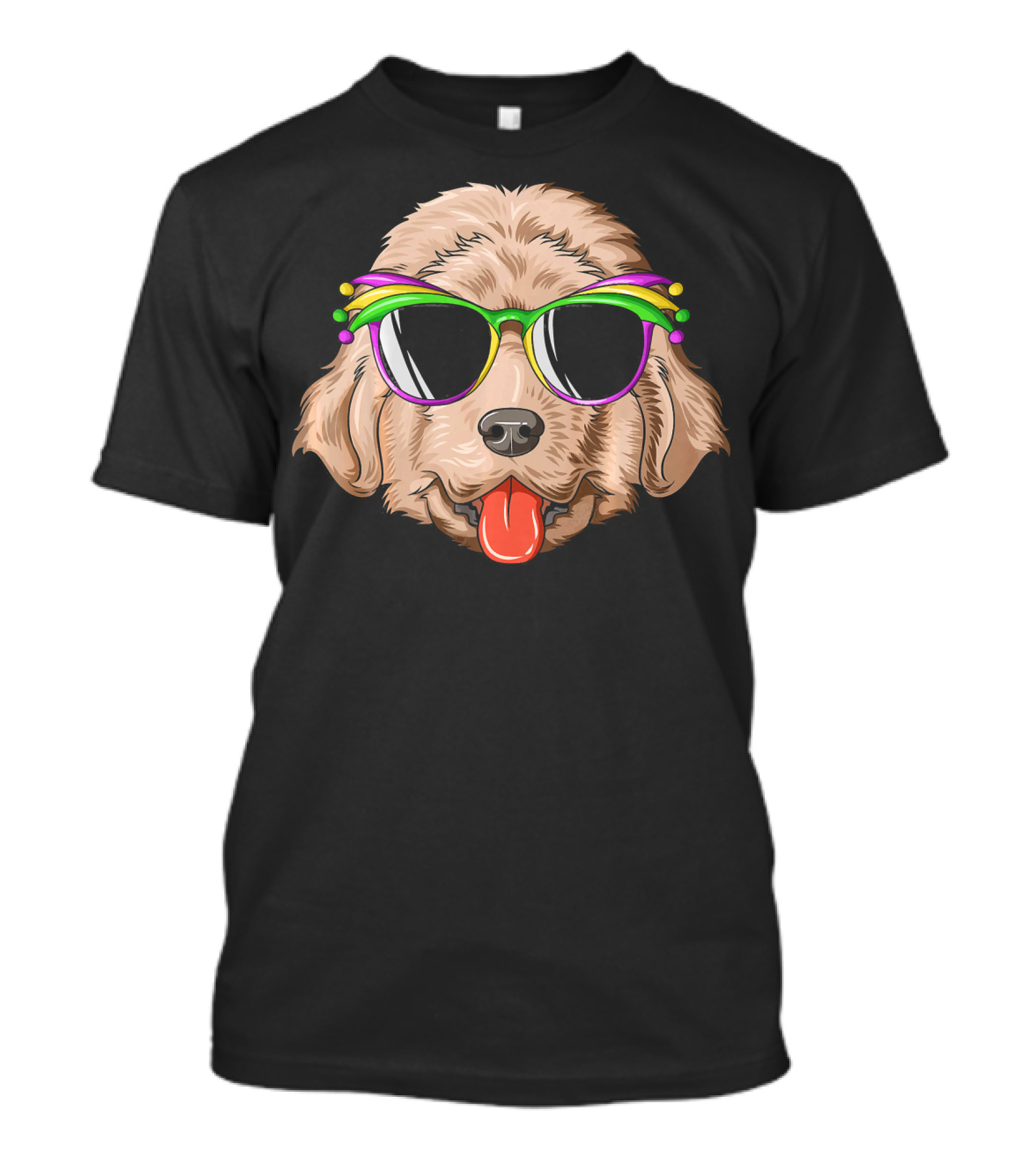 Newfoundland Dog Mardi Gras Carnival Mask Sunglasses T-Shirt