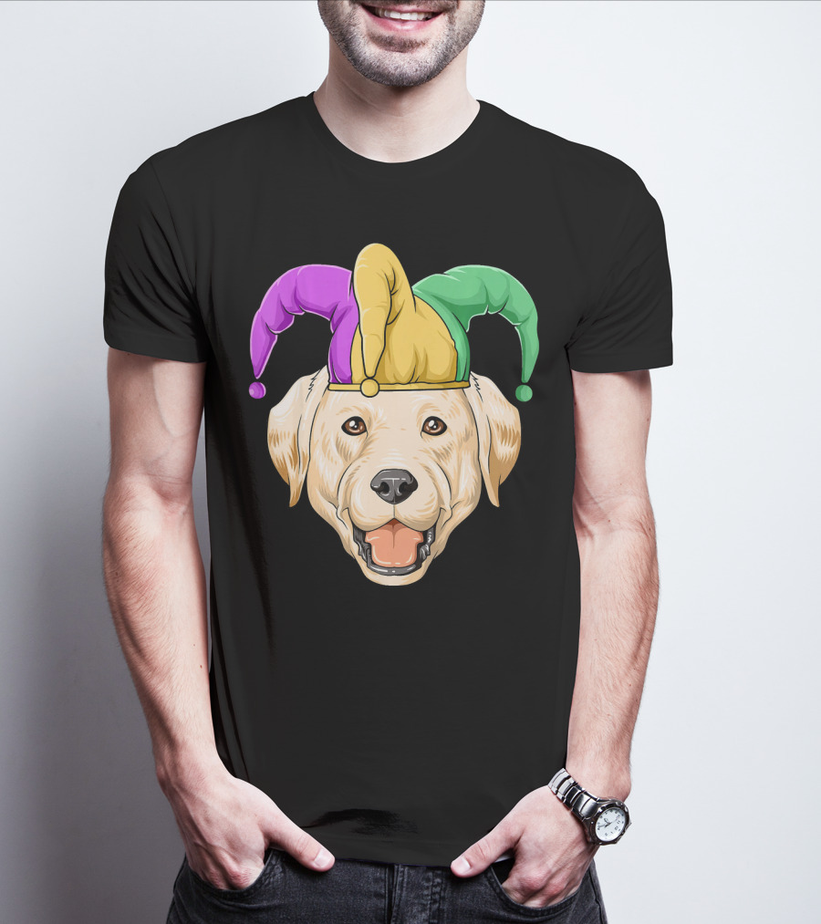 Mardi Gras Labrador In Jester Hat Carnival T-Shirt