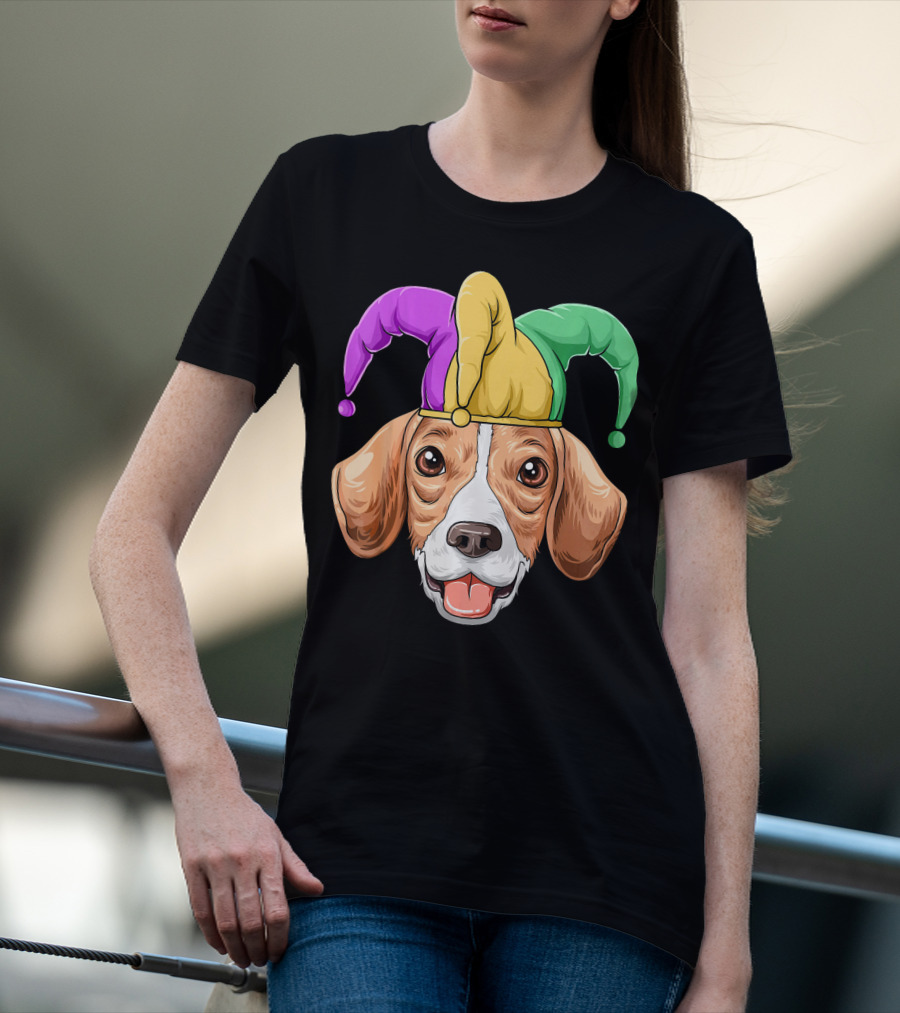 Mardi Gras Beagle Jester Hat Carnival Beagle T-Shirt
