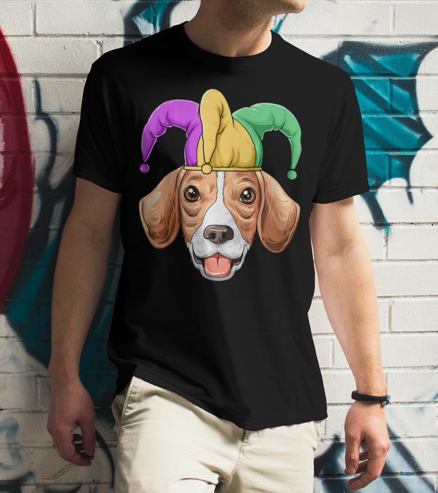 Mardi Gras Beagle Jester Hat Carnival Beagle T-Shirt