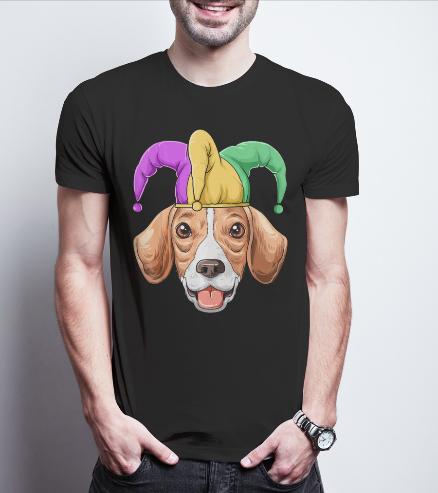 Mardi Gras Beagle Jester Hat Carnival Beagle T-Shirt