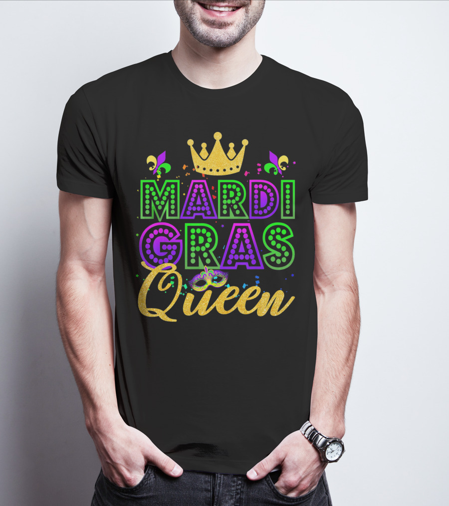 Mardi Gras Queen Crown Fleur-de-Lis Carnival Festival T-Shirt