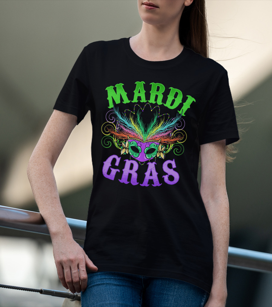 Mardi Gras Feather Mask Festival T-Shirt