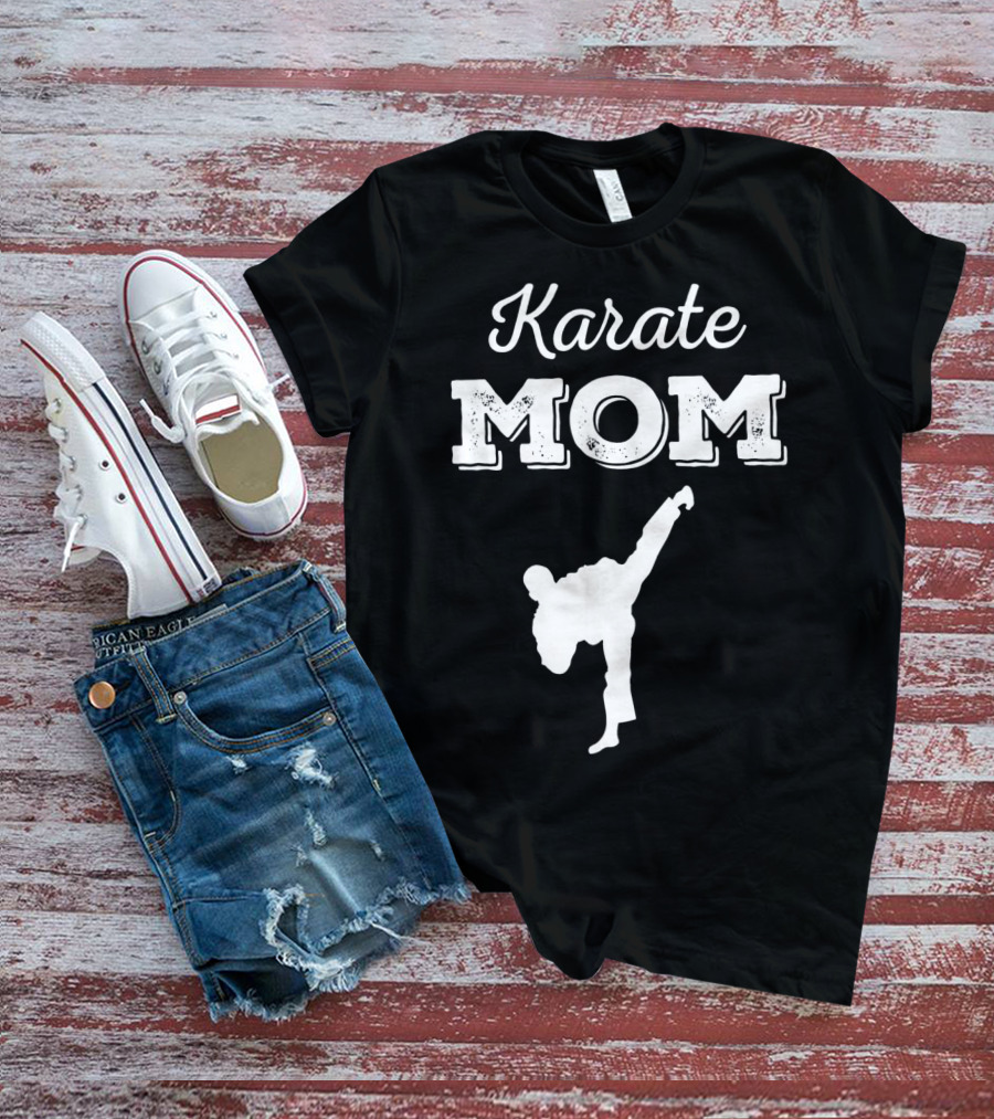 Karate Mom Martial Arts Silhouette Kick T-Shirt
