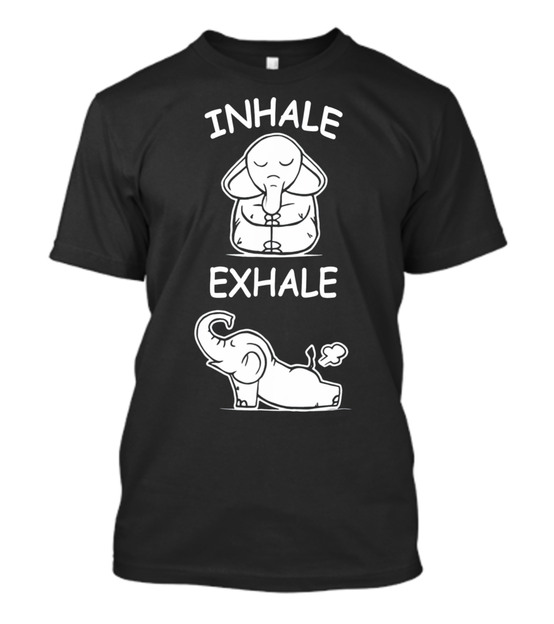 Inhale Exhale Cute Elephant Yoga Lover Meditation T-Shirt