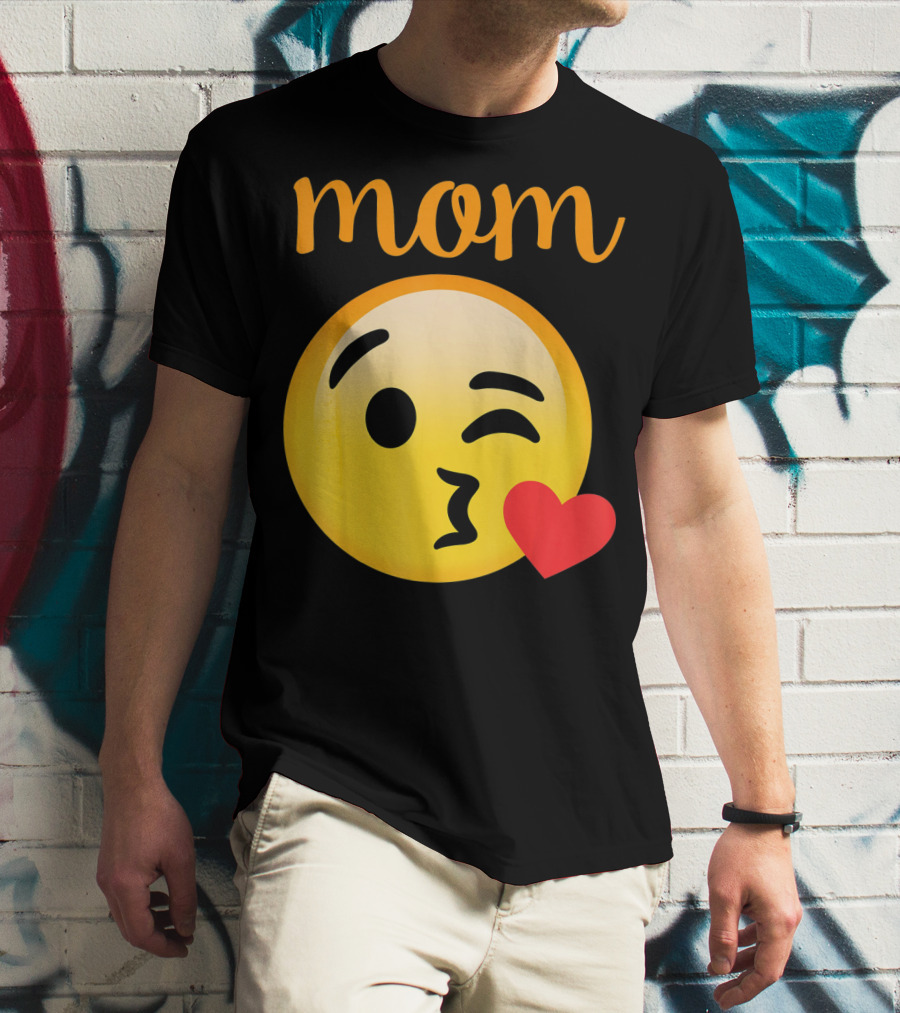 Mom Kissing Emoji Heart Kiss Emoji T-Shirt