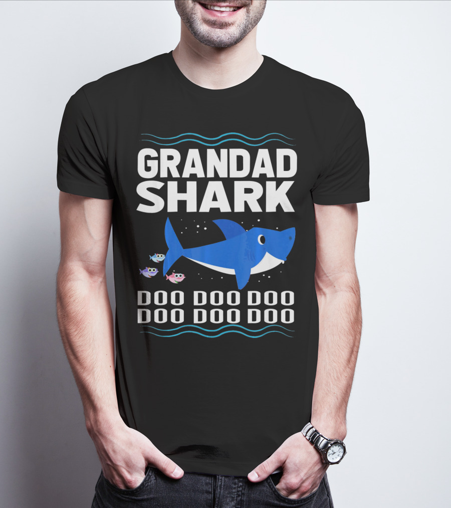 Grandad Shark Doo Doo Doo Doo Doo Doo Funny Baby T-Shirt