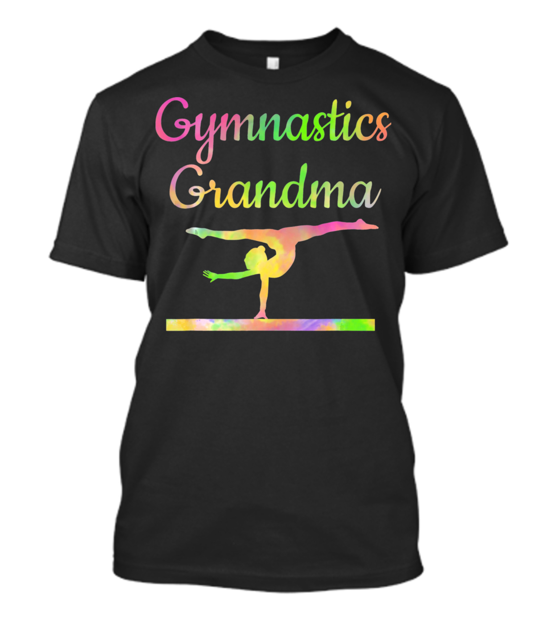 Colorful Gymnastics Grandma On Balance Beam T-Shirt