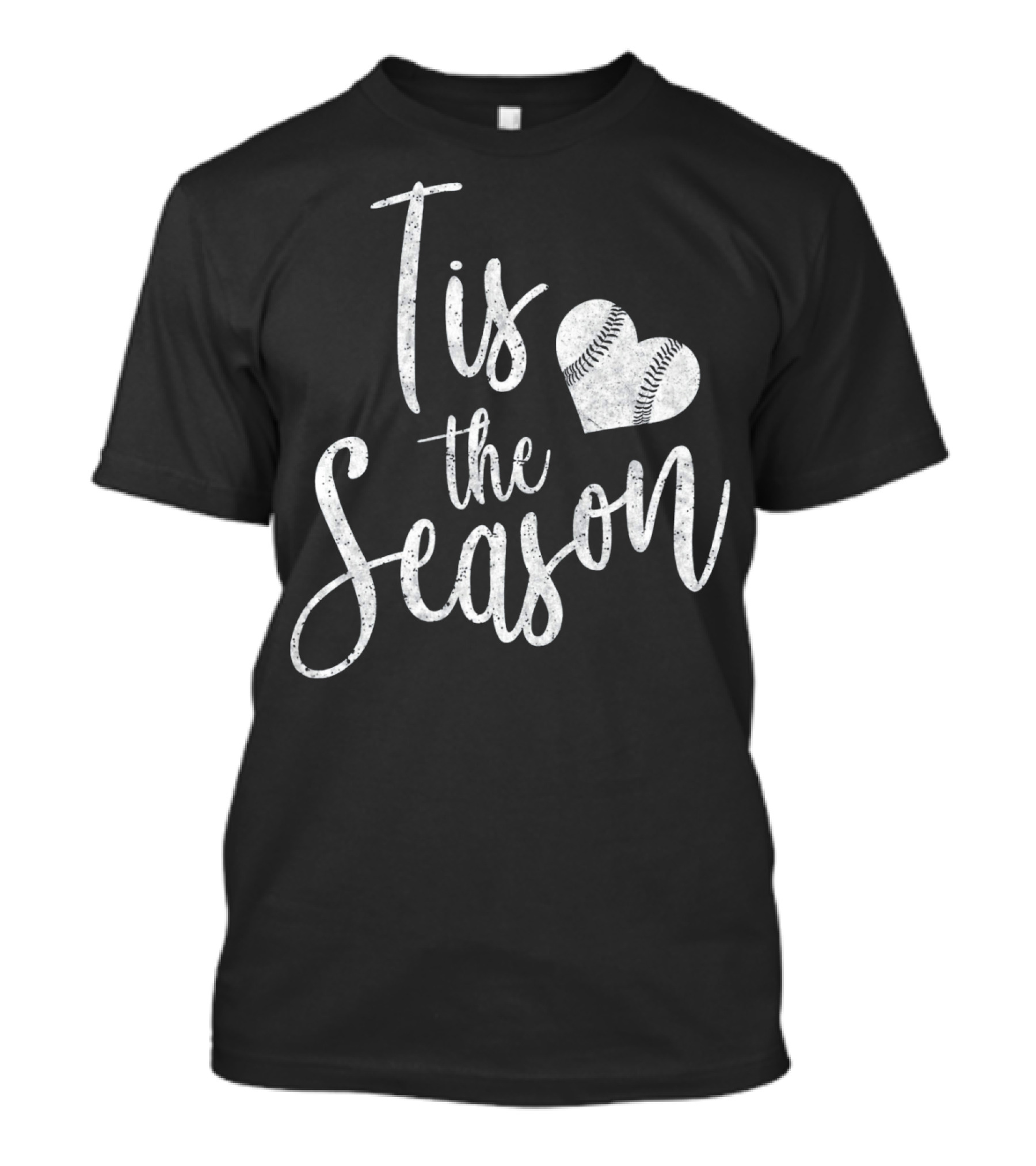 Tis The Season Baseball Softball Heart Love T-Shirt
