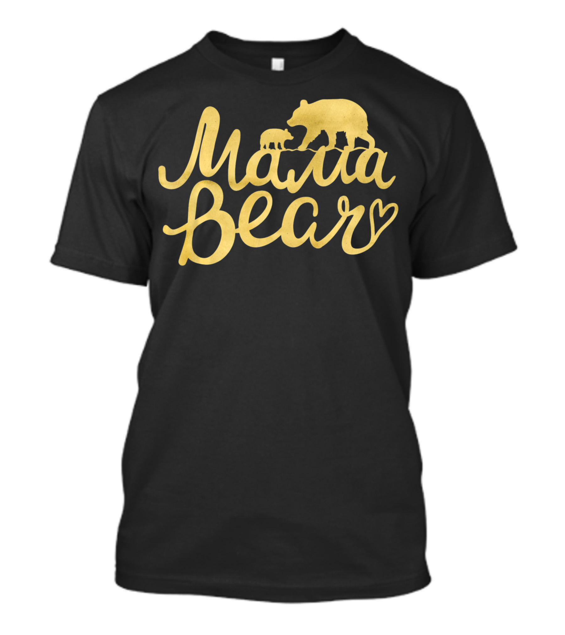 Mama Bear Vintage Mom Birthday Mother Bear And Cub Heart T-Shirt