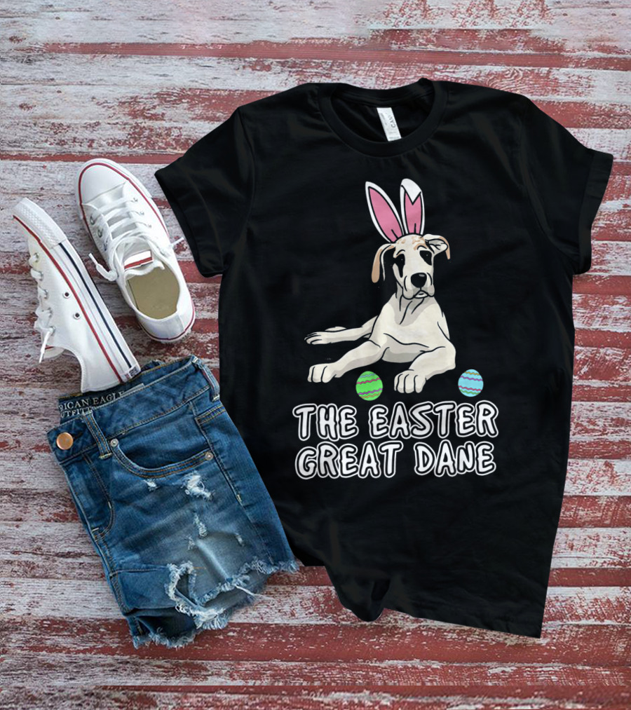 The Easter Great Dane With Bunny Ears And Eggs For Women Wen Mother T-Shirt