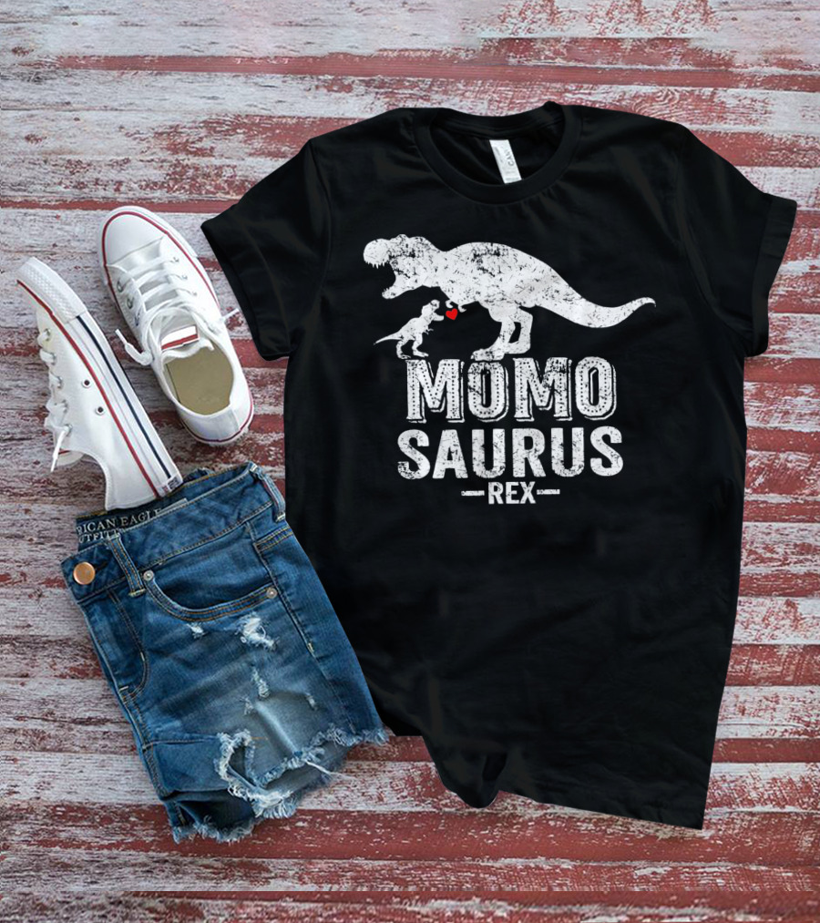 Momo Saurus Rex Dinosaur Family Love T-Shirt
