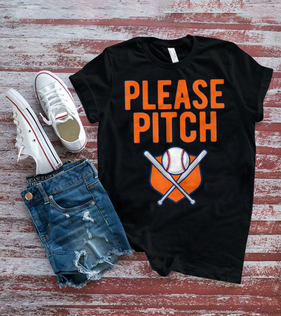 Please Pitch Baseball Funny Adult T-Shirt