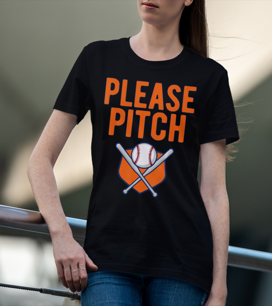 Please Pitch Baseball Funny Adult T-Shirt