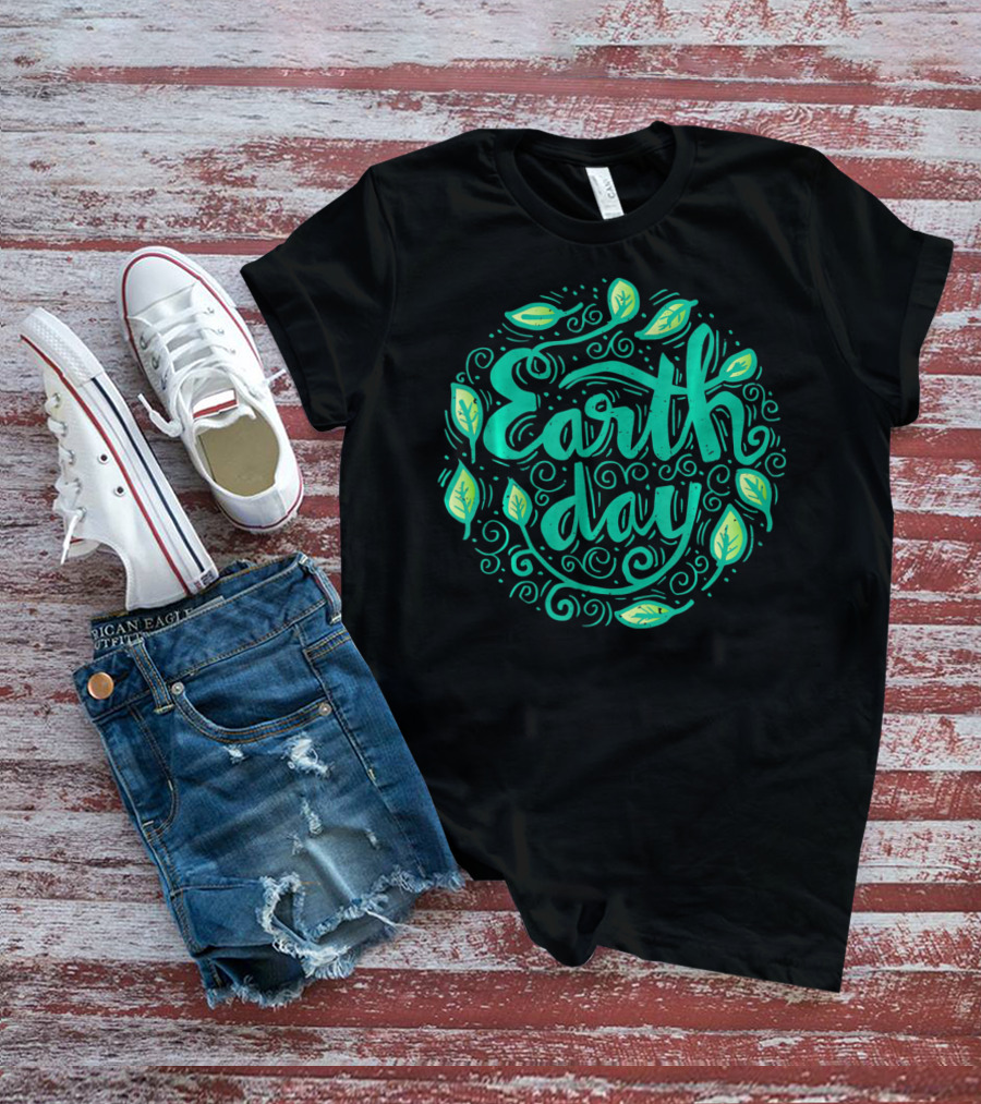Earth Day Green Leaf Swirl T-Shirt