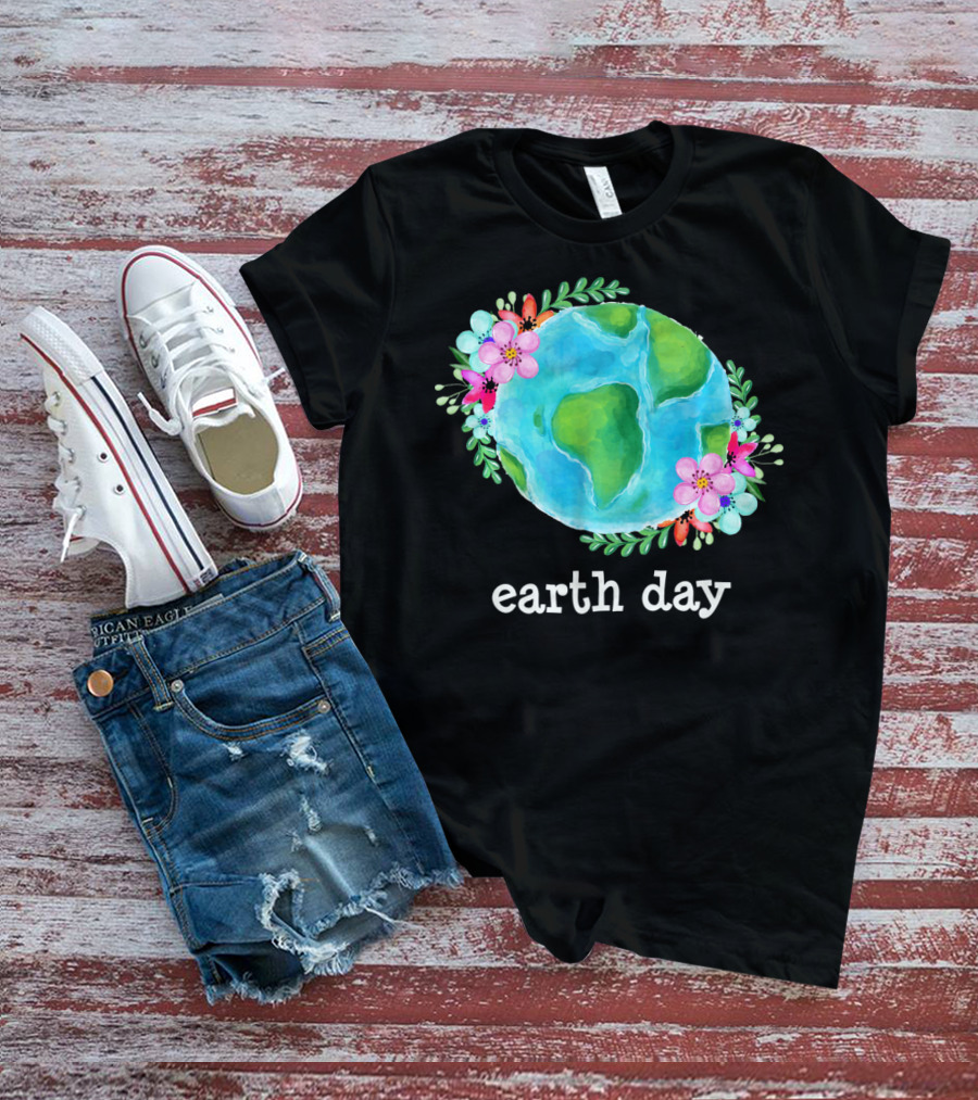 Earth Day Floral Globe Mother Nature T-Shirt