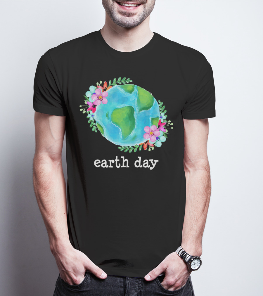 Earth Day Floral Globe Mother Nature T-Shirt