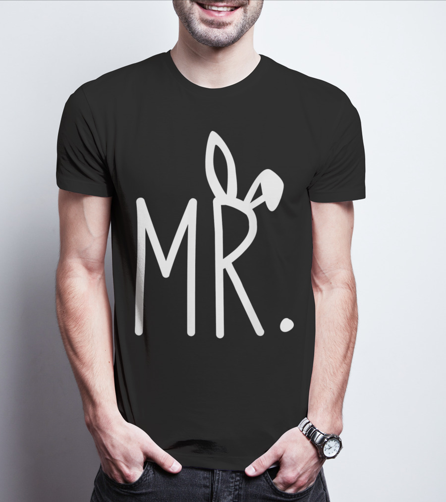 MR. Bunny Ears Mens Easter T-Shirt