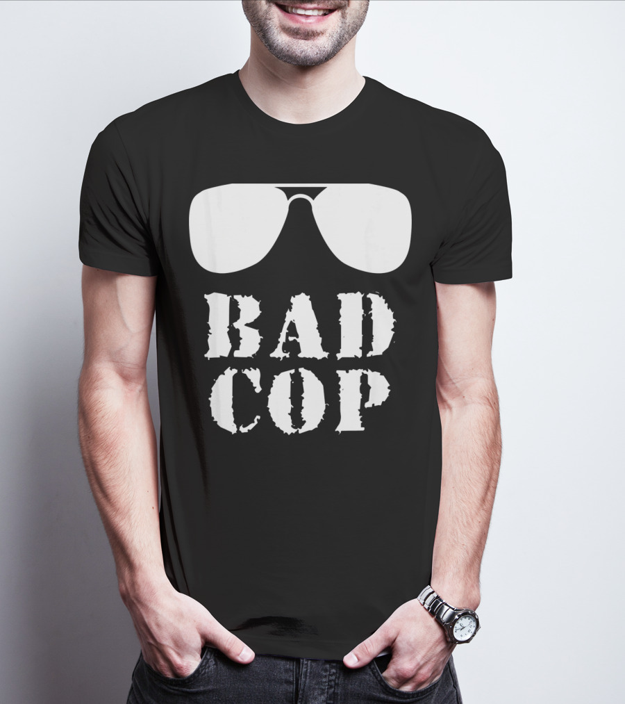 Bad Cop Funny Father And Son Matching Sunglasses T-Shirt