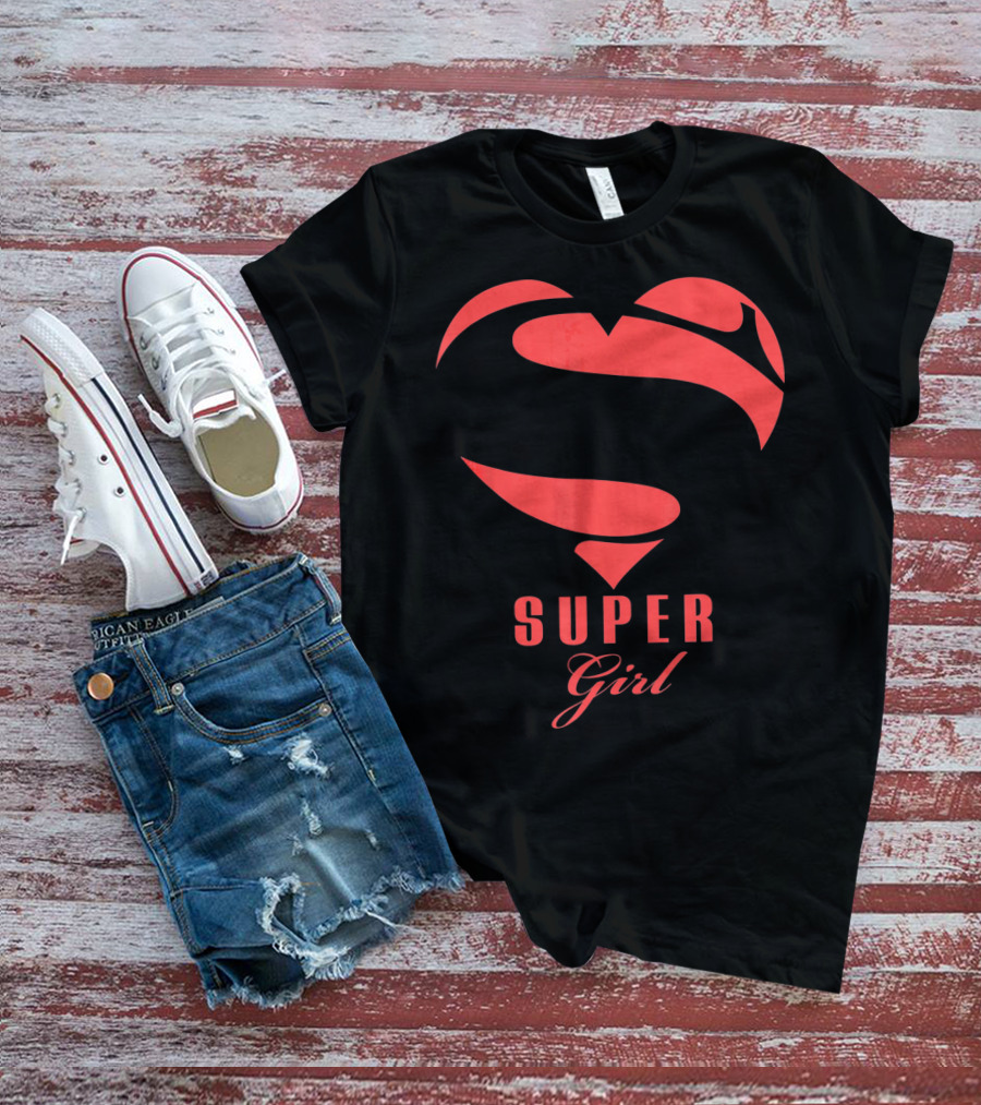 Super Girl Heart Symbol Superhero Mother's Day T-Shirt