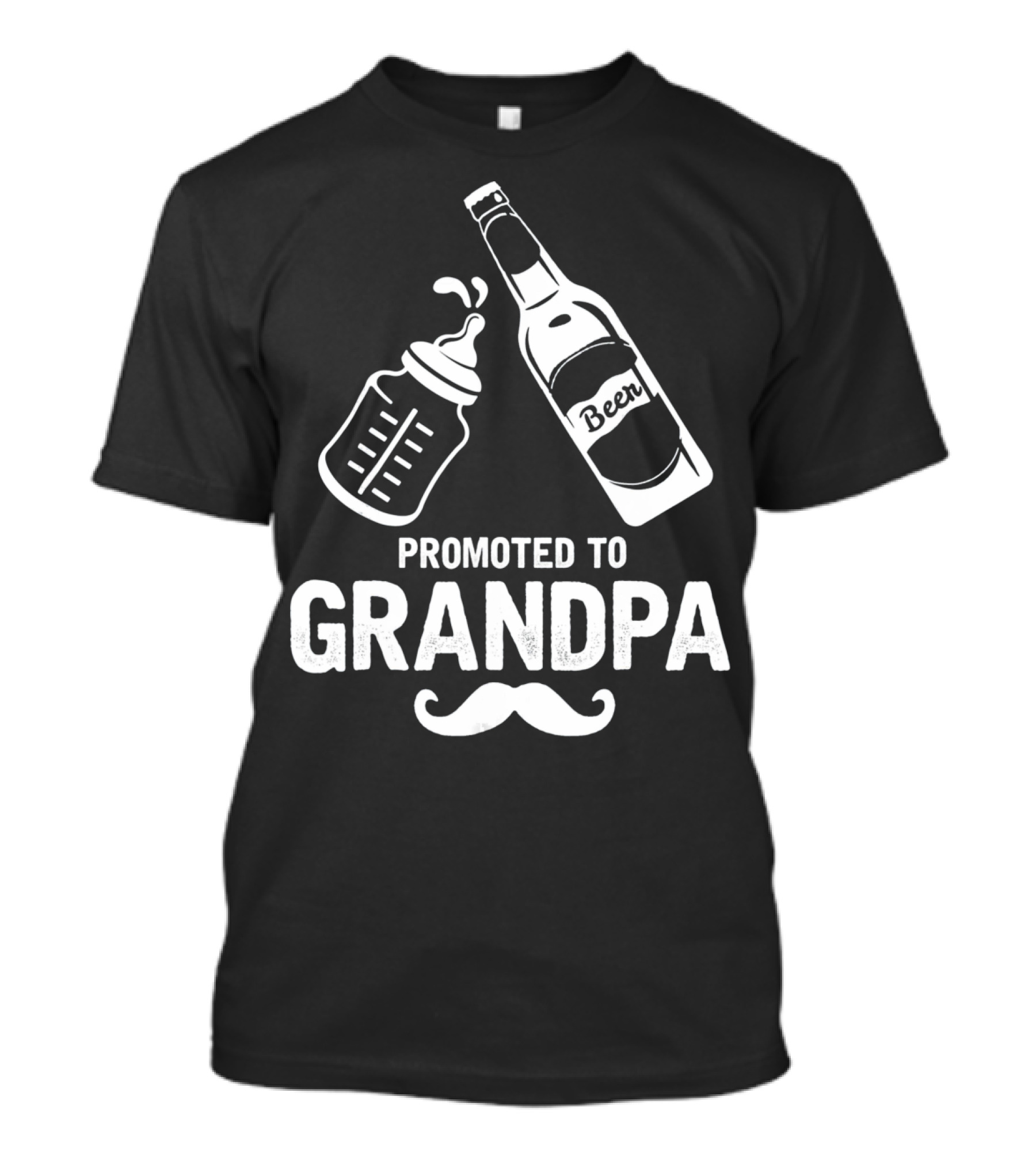 Promoted To Grandpa First Time Dad Beer Bottle Baby Bottle T-Shirt