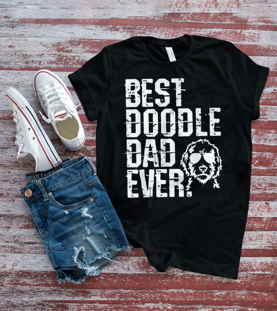 Best Doodle Dad Ever Golden Retrievers Sunglasses T-Shirt