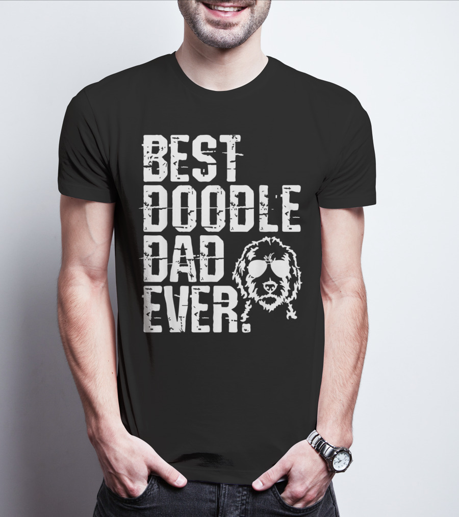 Best Doodle Dad Ever Golden Retrievers Sunglasses T-Shirt