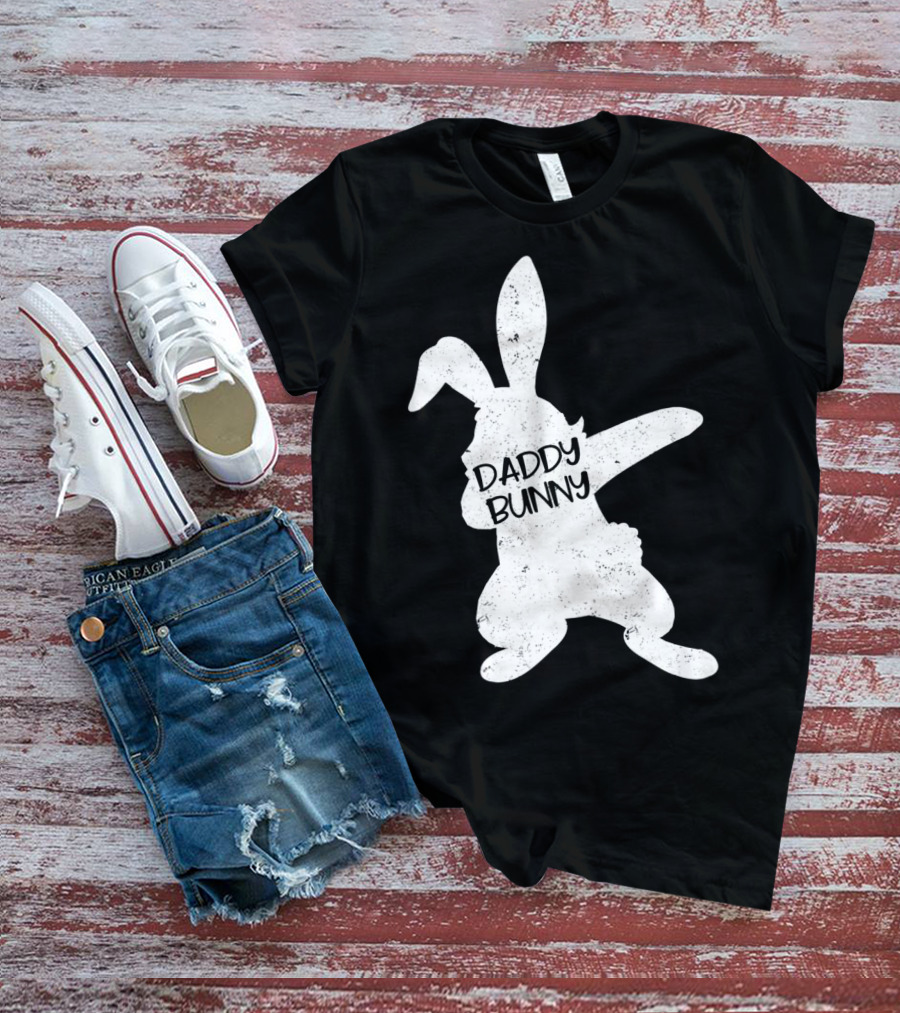 Daddy Bunny Dabbing Rabbit Cute Matching T-Shirt